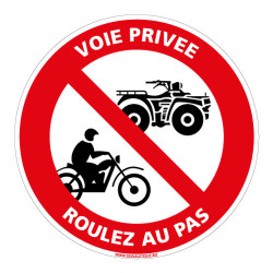 PANNEAU VOIE PRIVEE ROULEZ AU PAS (L0080)