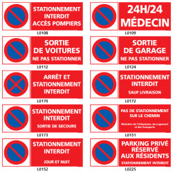 Panneau de stationnement interdit