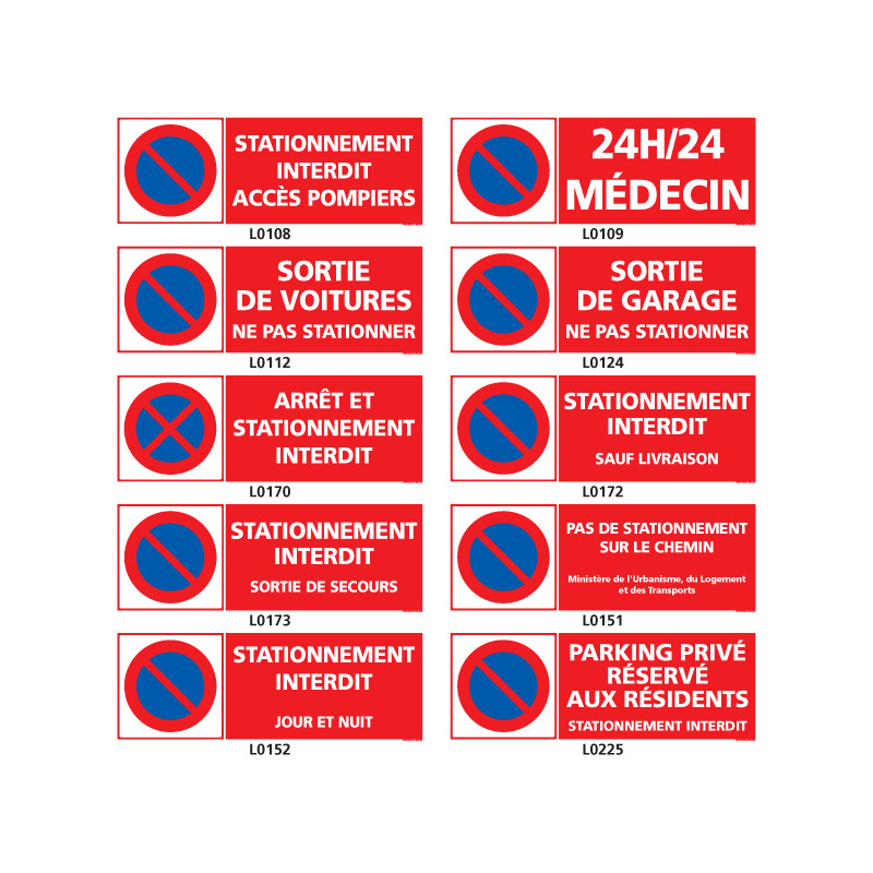 PANNEAU SIGNALISATION OBLIGATOIRE STATIONNEMENT INTERDIT