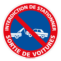 PANNEAU INTERDICTION DE STATIONNER SORTIE DE VOITURES (L0125)