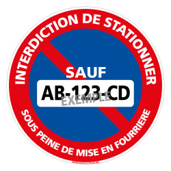 panneau de stationnement interdit personnalisable