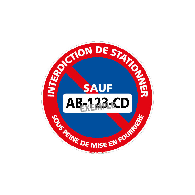 Panneau - Interdit sauf Desserte Riverains et Services - Diamètre 350 mm - Aluminium 2 mm - Protection Anti-UV