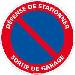 Panneau DEFENSE DE STATIONNER, SORTIE DE GARAGE (L0222)