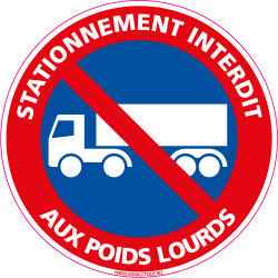 Panneau STATIONNEMENT INTERDIT AUX POIDS LOURDS (L0255)