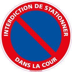 Panneau INTERDIT DE STATIONNER DANS LA COUR (L0256)