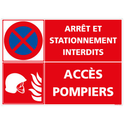 PANNEAU ARR T ET STATIONNEMENT INTERDITS - ACCES POMPIERS (L0262)