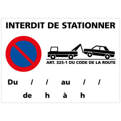 PANNEAU INTERDIT DE STATIONNER - FOURRIERE (L0263)