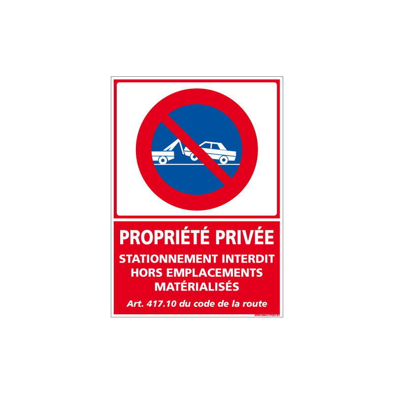 Panneau Propriété privée Stationnement interdit (L0265) Panneau Propriété privée Stationnement interdit (L0265)