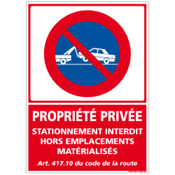 Panneau Propriété privée Stationnement interdit (L0265)