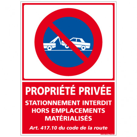 AUA Cartello 'Parcheggio Vietato - Proprietà Privata' 230 Mm In Alluminio Dibond 3 Mm – Resistente E Made In France