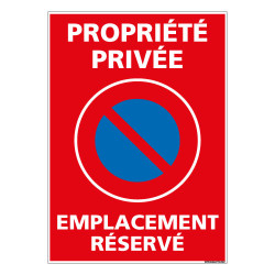 PANNEAU PROPRIETE PRIVEE EMPLACEMENT RESERVE (L0725)