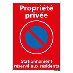 PANNEAU PROPRIETE PRIVEE ACCES RESERVE AUX RESIDENTS AU FORMAT