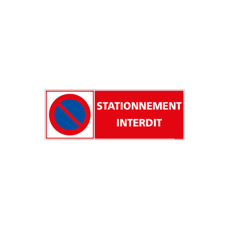 PANNEAU DE STATIONNEMENT INTERDIT HORIZONTAL (L1018)