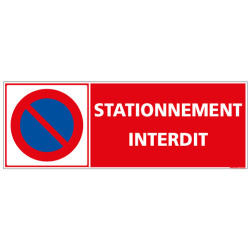 PANNEAU DE STATIONNEMENT INTERDIT HORIZONTAL (L1018)