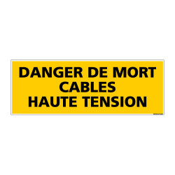 Panneau de Signalisation danger DANGER CABLES HAUTE TENSION (C0128)