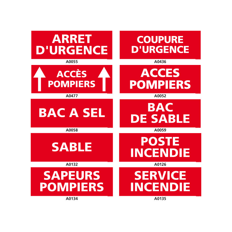 Panneau et Pictogramme Signalisation securite et prevention incendie