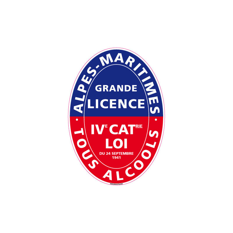 ADHESIF LICENCE 4 ALPES MARITIMES (G1243) ADHESIF LICENCE 4 ALPES MARITIMES (G1243)