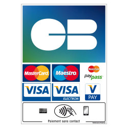 ADHESIF PAIEMENT CARTE BANCAIRE - 150x210mm (G1272)