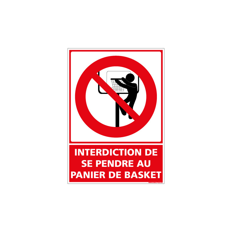 PANNEAU INTERDIT DE SE PENCHER AU PANIER DE BASKET (D1158)