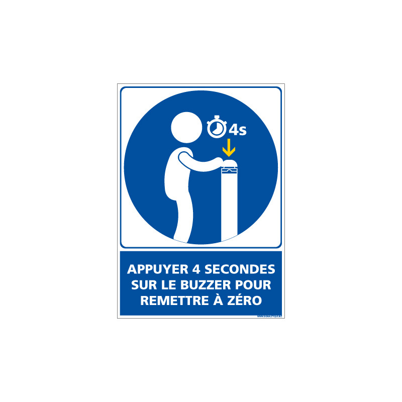 PANNEAU APPUYER SUR LE BUZZER POUR LE REMETTRE ZERO (E0684)