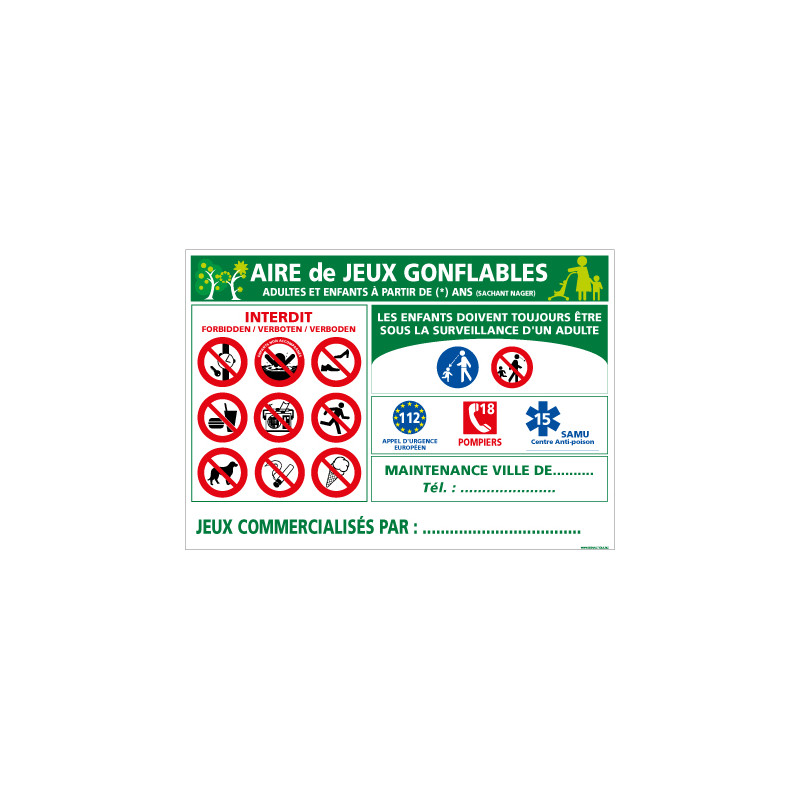 PANNEAU AIRE DE JEUX GONFLABLE (H0206)