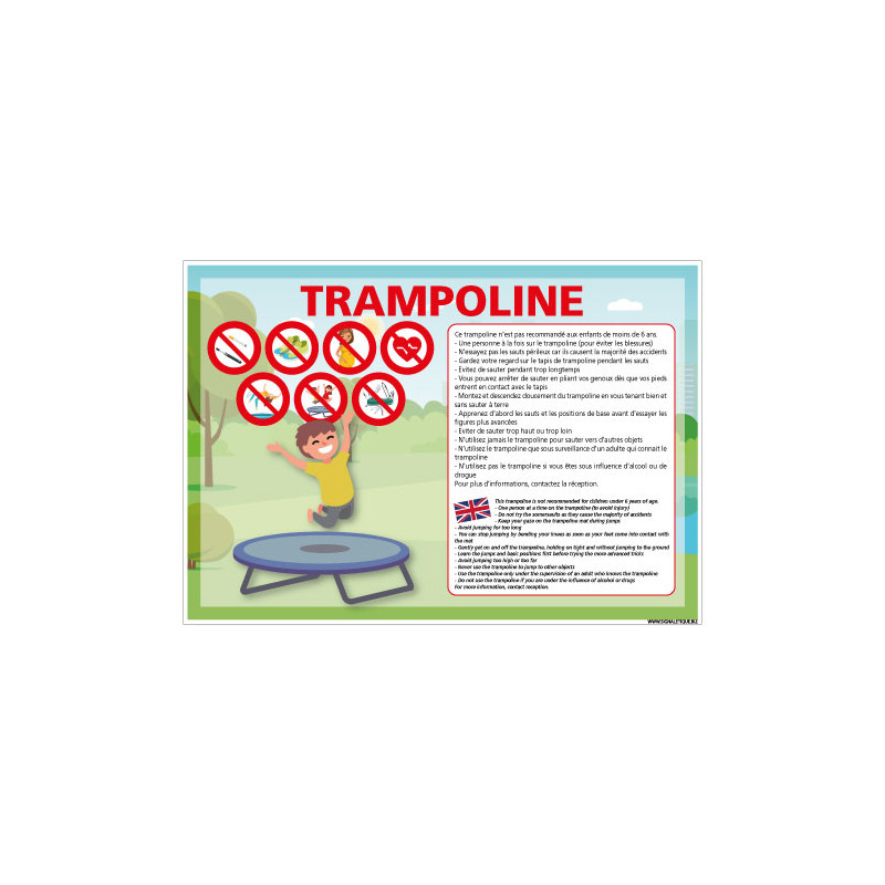 PANNEAU DE SIGNALISATION TRAMPOLINE (H0516)