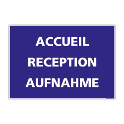 PANNEAU DE SIGNALISATION CAMPING ACCUEIL (H0218) Français-Anglais-Allemand