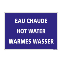 SIGNALISATION EAU CHAUDE (H0219) Français-Anglais-Allemand