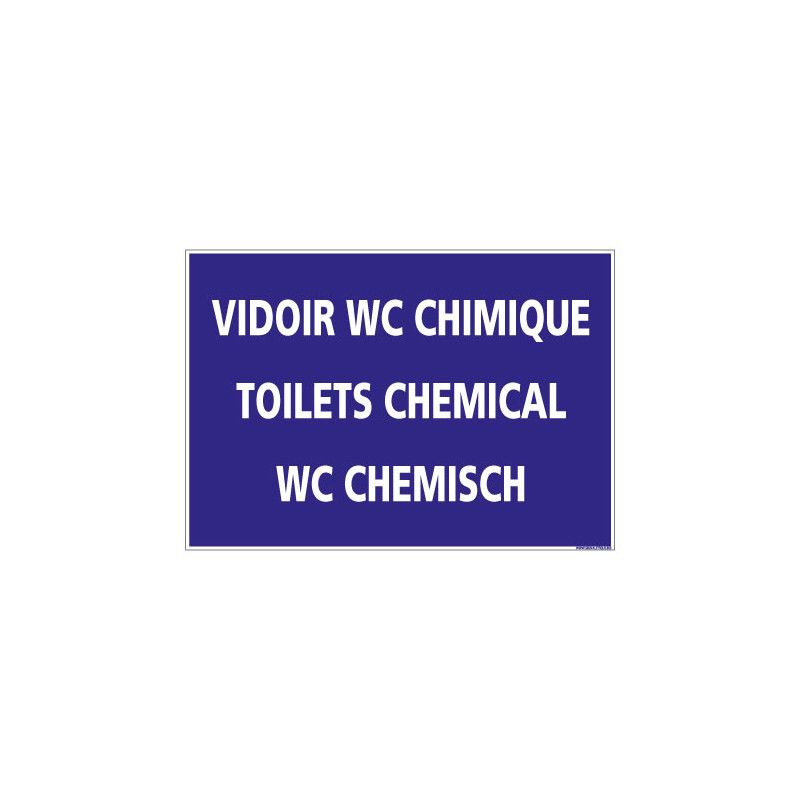 PANNEAU DE SIGNALISATION CAMPING VIDOIR WC CHIMIQUE (H0222) Français-Anglais-Allemand