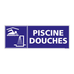 Panneau de Signalisation Camping PISCINE DOUCHES (H0231) Français-Anglais