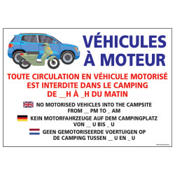 PANNEAU VEHICULE MOTEUR CAMPING (H0295)