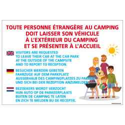 PANNEAU TOUTE PERSONNE ETRANGERE AU CAMPING (H0296)