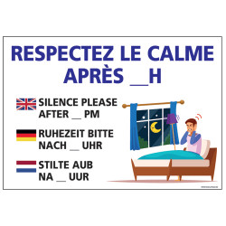 PANNEAU RESPECTEZ LE CALME APRES 23H (H0299)