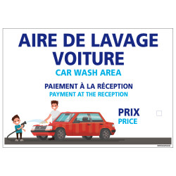 PANNEAU AIRE DE LAVAGE VOITURE AVEC INFOS (H0302)