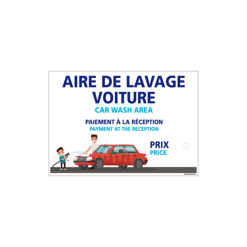 PANNEAU AIRE DE LAVAGE VOITURE AVEC INFOS (H0302)