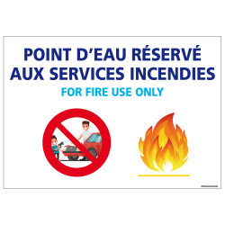 PANNEAU POINT D'EAU RESERVE AUX SERVICES D'INCENDIES (H0303)