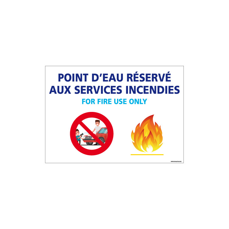 PANNEAU POINT D'EAU RESERVE AUX SERVICES D'INCENDIES (H0303) PANNEAU POINT D'EAU RESERVE AUX SERVICES D'INCENDIES (H0303)