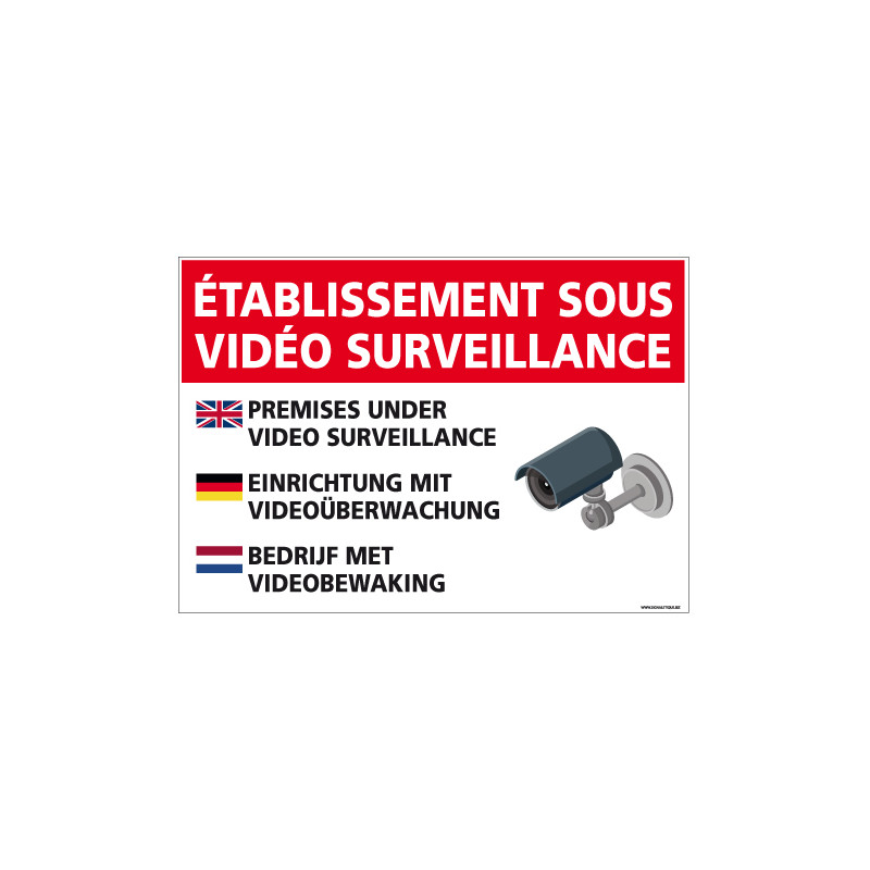 PANNEAU ETABLISSEMENT SOUS VIDEO SURVEILLANCE (H0309)