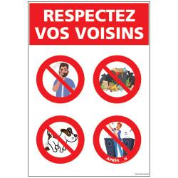 PANNEAU RESPECTEZ VOS VOISINS (H0314)