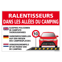 PANNEAU RALENTISSEURS DANS LES ALLEES DE CAMPING (H0315)