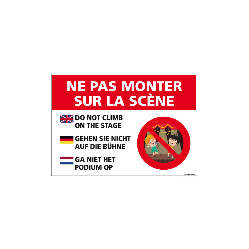 PANNEAU NE PAS MONTER SUR LA SCENE (H0318)