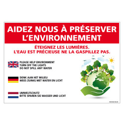 PANNEAU AIDEZ NOUS PRESERVER L'ENVIRONNEMENT (H0323)