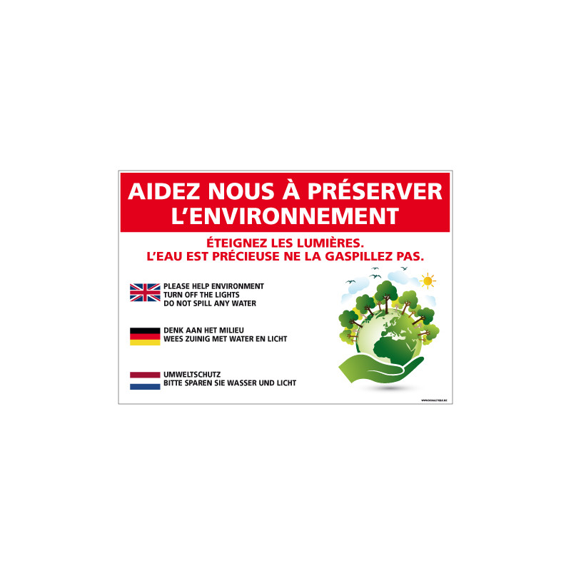 PANNEAU AIDEZ NOUS PRESERVER L'ENVIRONNEMENT (H0323)