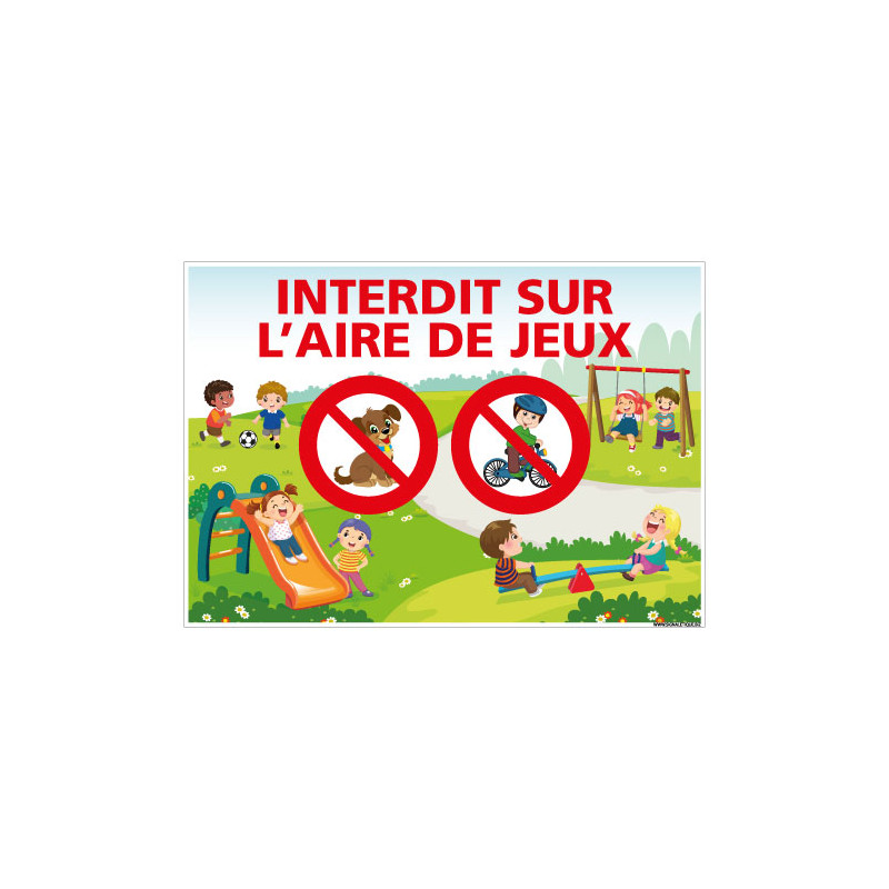 PANNEAU INTERDIT SUR L'AIRE DE JEUX (H0442)