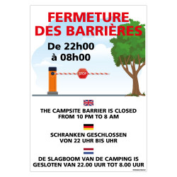 PANNEAU FERMETURE DES BARRIERES PERSONNALISABLE (H0445)