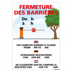 PANNEAU FERMETURE DES BARRIERES PERSONNALISABLE (H0445)