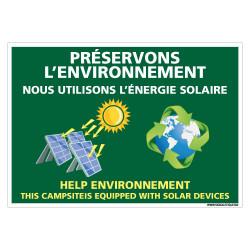 PANNEAU PRESERVONS L'ENVIRONNEMENT (H0447)