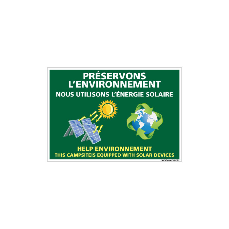 PANNEAU PRESERVONS L'ENVIRONNEMENT (H0447)