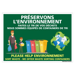 PANNEAU PRESERVER L'ENVIRONNEMENT (H0448)