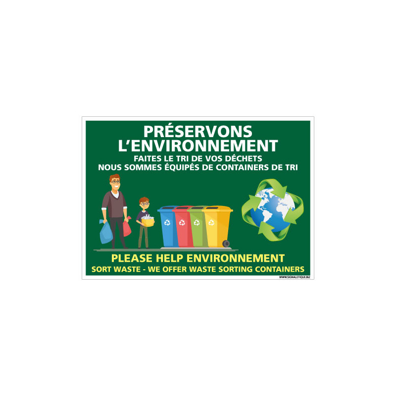 PANNEAU PRESERVER L'ENVIRONNEMENT (H0448) PANNEAU PRESERVER L'ENVIRONNEMENT (H0448)
